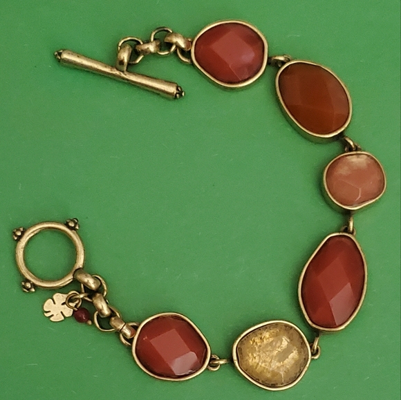 Lucky Brand Jewelry - LUCKY BRAND BRACELET vintage Coral pink orange gold